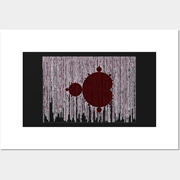 Mandelbrot Set Matrix Code (Red Oxblood Maroon) Wall Art by mandelbrot